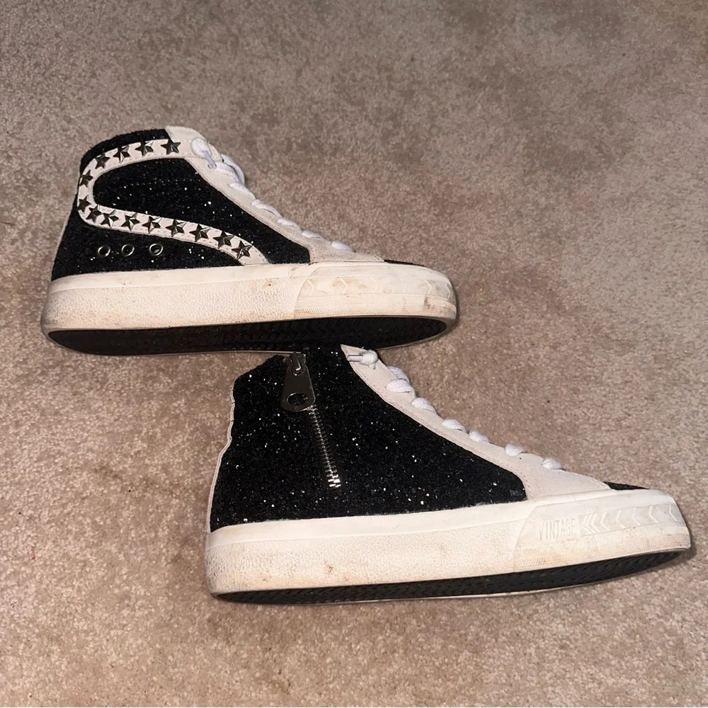 Vintage Havana dormy glitter star studded high top platform sneaker - Picture 4 of 12